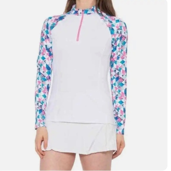 Kyodan Tops - Kyoden Women’s Golf Mock Neck Long Sleeve Top Size P/S Petite UPF 50